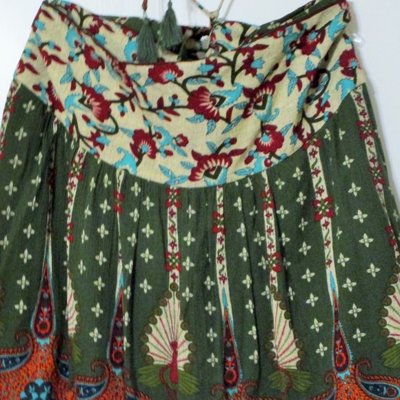 Farm Rio Floral Peacock Green Mixed Print Halter Top Blouse Sz P NWT - Picture 8 of 9